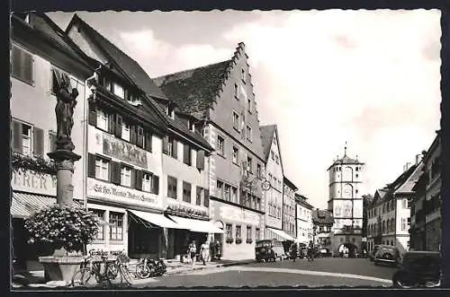 AK Wangen /Allgäu, Herrenstrasse mit Cafe Hölz