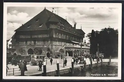 AK Konstanz, Konzil mit Passanten und Kutschen