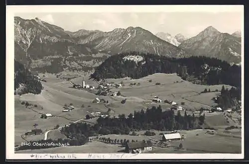 AK Obertiefenbach / Allgäu, Ortsansicht aus der Vogelschau