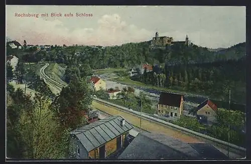 AK Rochsburg, Teilansicht mit Blick aufs Schloss