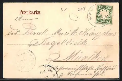 AK Weyarn, Ortsansicht mit Feldern