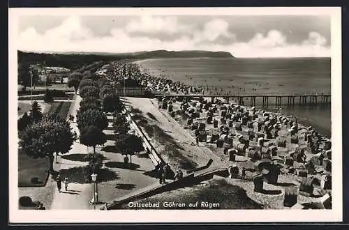 AK Göhren auf Rügen, Strand aus der Vogelschau