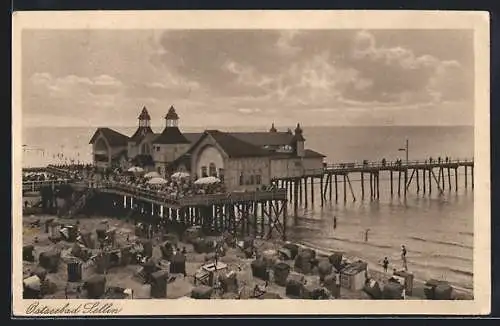 AK Sellin, Strandpartie aus der Vogelschau