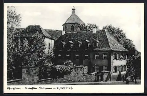 AK Pforzheim, Reuchlinmuseum mit Schlosskirche