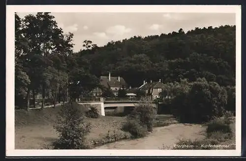 AK Pforzheim, Kupferhammer mit Brücke