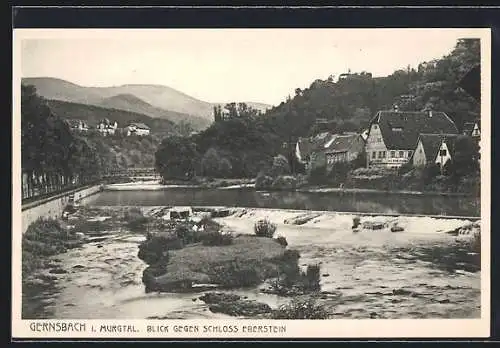 AK Gernsbach i. Murgtal, Blick gegen Schloss Eberstein