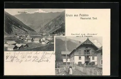 AK Feichten /Kaunsertal, Kaunsergrat und Gasthof zum Hirschen von J. A. Praxmarer