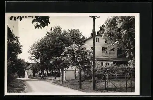 AK Siegenfeld bei Baden, Strassenpartie am Hotel-Pension Loisenhof