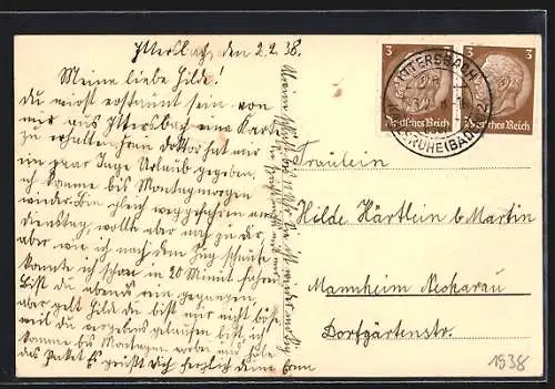 AK Ittersbach i. B., Colonial- & Manufakturwaren J. Kern, Kriegerdenkmal 1914 /18, Totalansicht