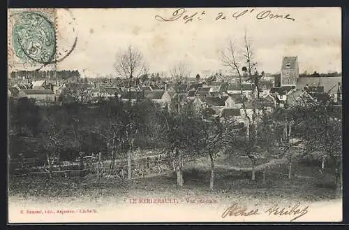 AK Le Merlerault, Vue générale du village en hiver