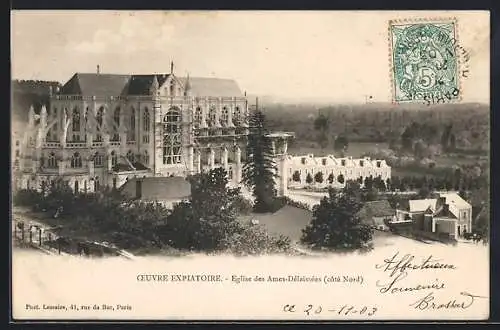 AK La Chapelle-Montligeon, Église des Âmes-Délivrées, côté Nord