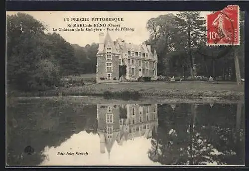 AK St Marc-de-Réno, Le Château de la Gohyère, Vue de l`Étang