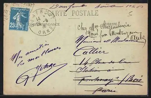 AK Domfront, Église Notre-Dame-sur-l`Eau et vue sur la rivière