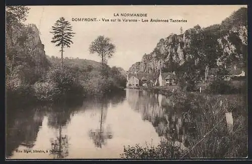 AK Domfront, Vue sur la Varenne, Les Anciennes Tanneries