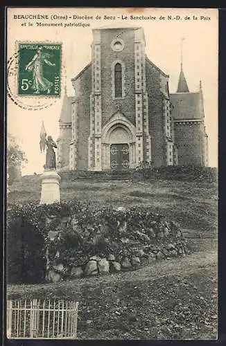 AK Beauchêne, Le Sanctuaire de N.-D. de la Paix et le Monument patriotique