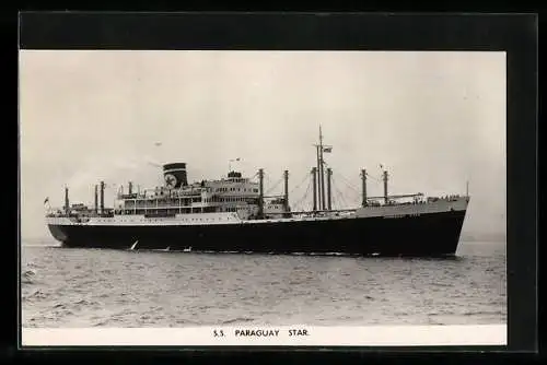 AK Passagierschiff S.S. Paraguay Star auf hoher See, Blue Star Super Cargo-Passenger Liner