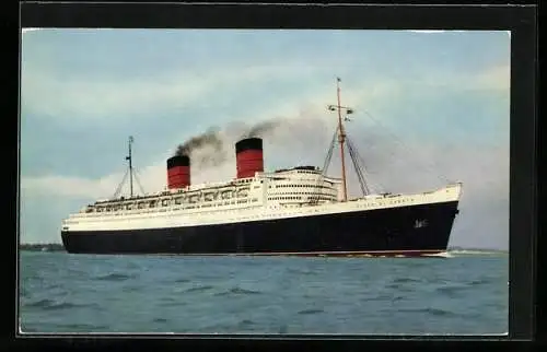 AK Passagierschiff RMS Queen Elizabeth auf Fahrt, Cunard Line