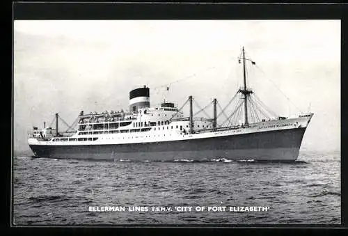 AK Passagierschiff TSMV City of Port Elizabeth auf hoher See, Ellerman Lines