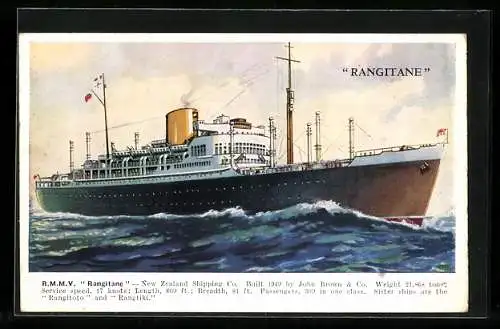 AK Passagierschiff RMMV Rangitane, New Zealand Shipping Co.