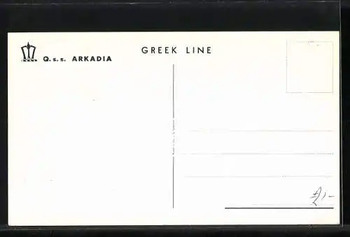 AK Passagierschiff Q.S.S. Arkadia, Greek Line