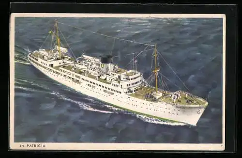 AK Passagierschiff SS Patricia aus der Vogelschau, Swedish Lloyd