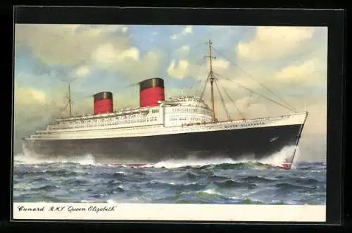 AK Passagierschiff RMS Queen Elizabeth, Cunard Line