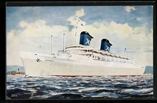 AK Passagierschiff SS Australis vor der Küste Chandris Line