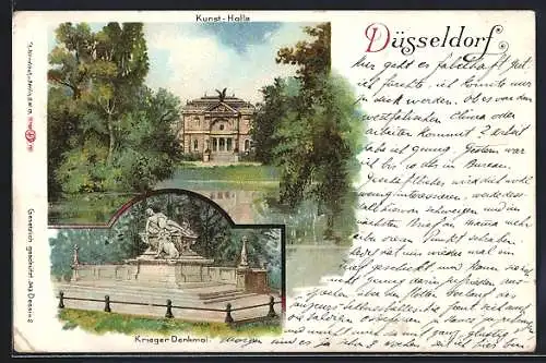 Lithographie Düsseldorf, Krieger-Denkmal & Kunst-Halle