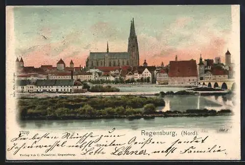 AK Regensburg, Ansicht von Norden