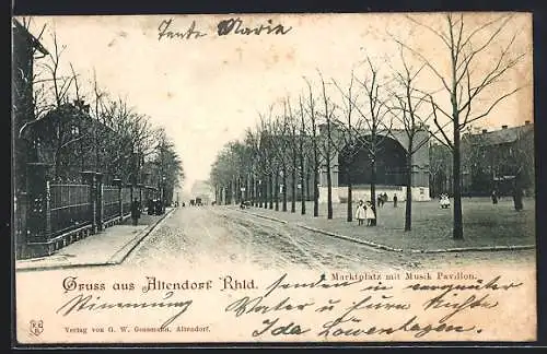 AK Altendorf /Rhld., Marktplatz mit Musik-Pavillon