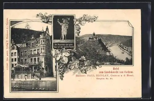 AK Cochem a. d. Mosel, Hotel zum Landsknecht, Bes. Paul Nicolay