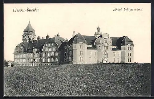 AK Dresden-Strehlen, Blick auf das Königl. Lehrerseminar