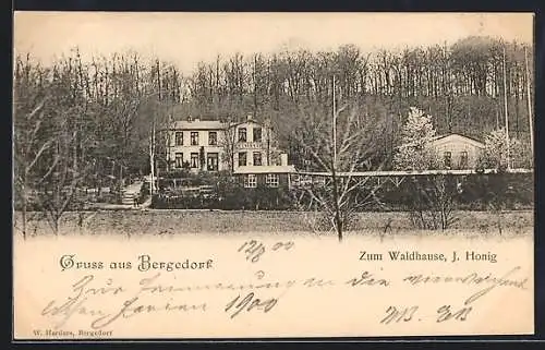 AK Bergedorf, Gasthof zum Waldhause, Bes. J. Honig