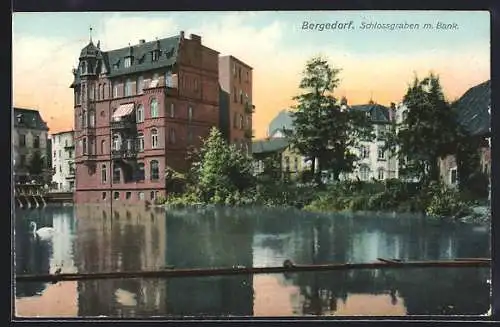 AK Bergedorf, Schlossgraben mit Bank