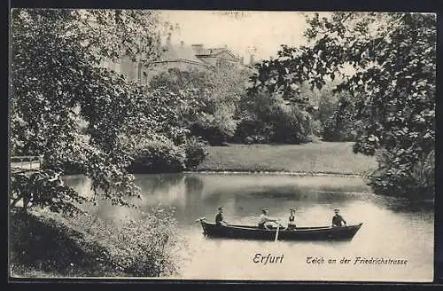 AK Erfurt, Teich an der Friedrichstrasse