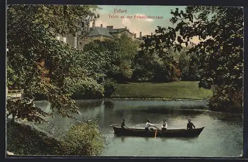 AK Erfurt, Teich an der Friedrichstrasse