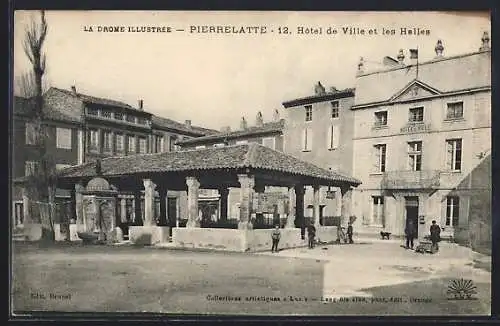 AK Pierrelatte, L'Hotel de Ville et les Halles
