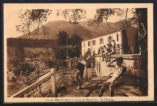 AK Die / Drome, centre de camping du Martouret, La Terrasse