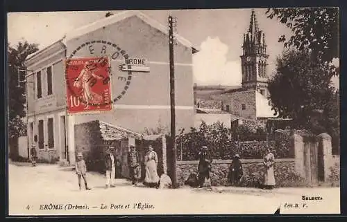 AK Erome, La Poste et l`Èglise