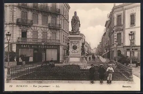 AK Romans, rue Jacquemart, café des Negociants