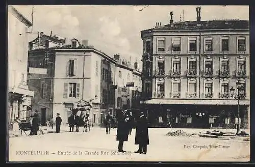 AK Montèlimar, Entrèe de la Grande Rue (cote Sud)