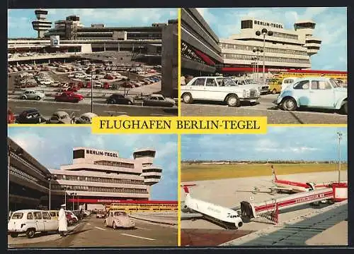 AK Berlin-Tegel, Vier Ansichten vom Flughafen