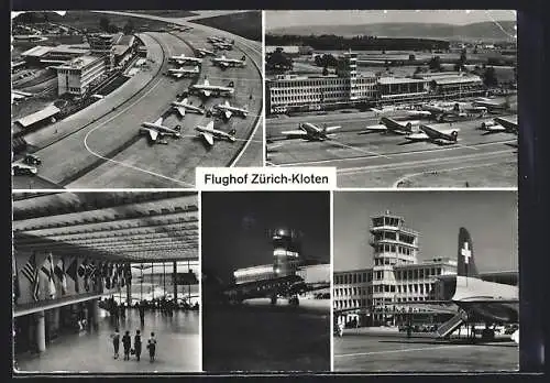 AK Zürich, Ansichten vom Flughafen Kloten