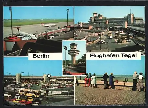 AK Berlin-Tegel, Fünf Ansichten vom Flughafen