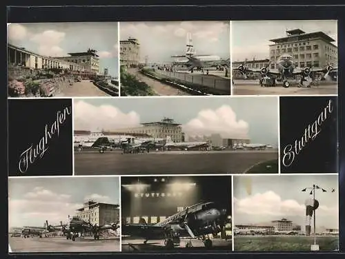 AK Stuttgart, Flughafen, 7 Ansichten