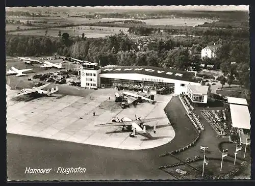 AK Hannover, Flughafen aus der Vogelschau