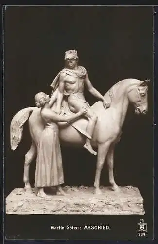AK Skulptur Abschied von Martin Götze