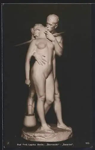AK Skulptur Überrascht-Surprise v. Prof. Ferd. Lepcke