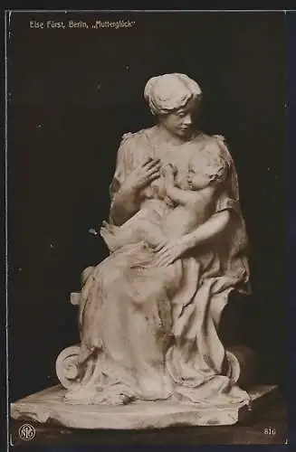 AK Skulptur Mutterglück von Else Fürst, Berlin