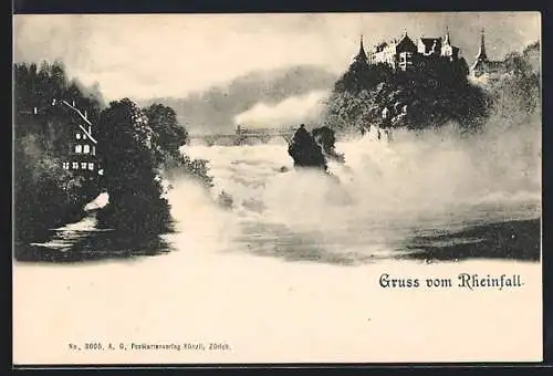 AK Schaffhausen, Gruss vom Rheinfall-Wasserfall